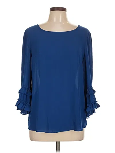 Pre-owned Max Studio 3/4 Sleeve Blouse In Blue