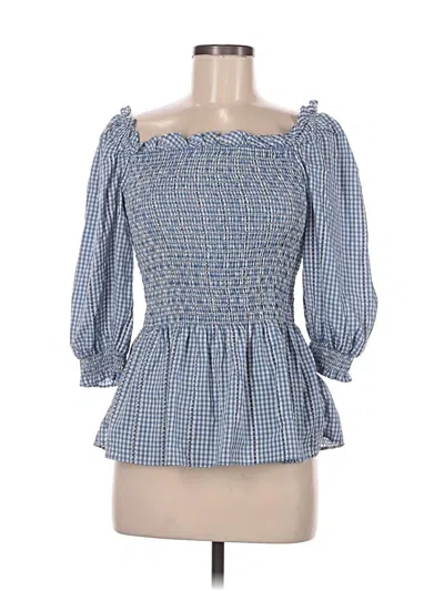 Max Studio 3/4 Sleeve Blouse In Blue