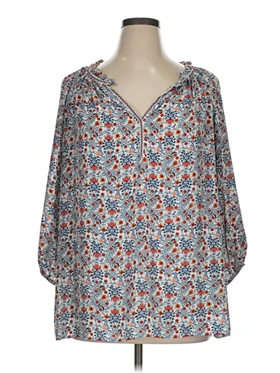 Pre-owned Max Studio 3/4 Sleeve Blouse In Blue