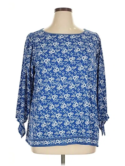 Pre-owned Max Studio 3/4 Sleeve Blouse In Blue