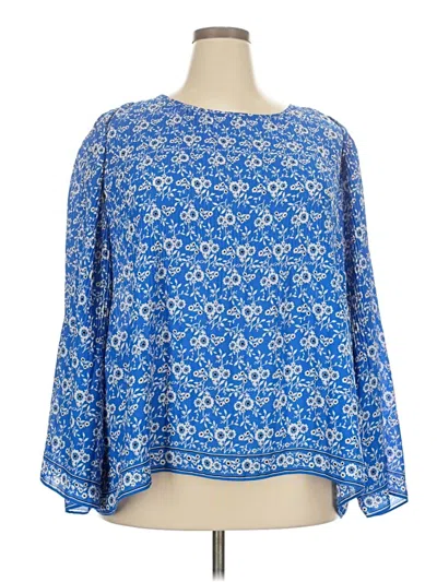 Pre-owned Max Studio 3/4 Sleeve Blouse In Blue