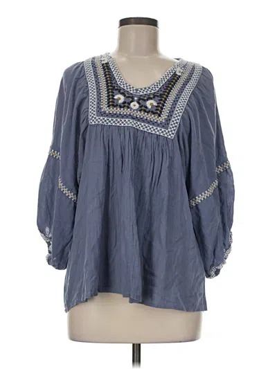 Pre-owned Max Studio 3/4 Sleeve Blouse In Blue