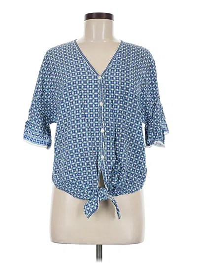 Pre-owned Max Studio 3/4 Sleeve Blouse In Blue