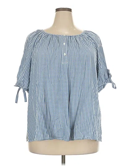 Pre-owned Max Studio 3/4 Sleeve Blouse In Blue