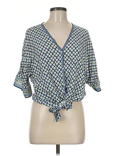 Pre-owned Max Studio 3/4 Sleeve Blouse In Blue