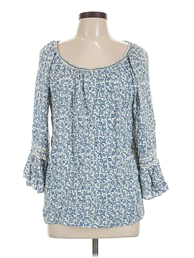 Pre-owned Max Studio 3/4 Sleeve Blouse In Blue