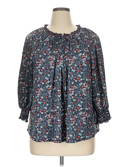 Pre-owned Max Studio 3/4 Sleeve Blouse In Blue