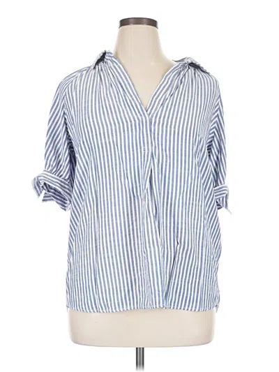 Pre-owned Max Studio 3/4 Sleeve Blouse In Blue