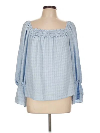 Pre-owned Max Studio 3/4 Sleeve Blouse In Blue