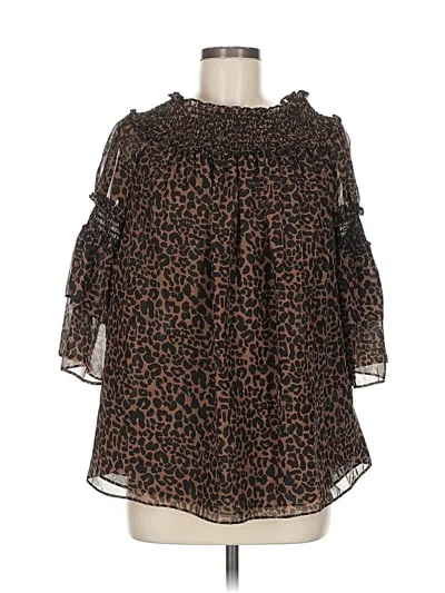 Pre-owned Max Studio 3/4 Sleeve Blouse In Brown