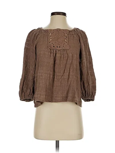 Pre-owned Max Studio 3/4 Sleeve Blouse In Brown