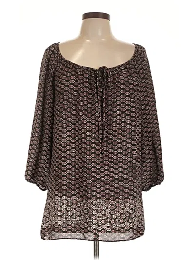 Pre-owned Max Studio 3/4 Sleeve Blouse In Brown