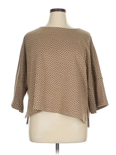 Pre-owned Max Studio 3/4 Sleeve Blouse In Brown