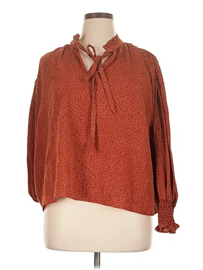 Pre-owned Max Studio 3/4 Sleeve Blouse In Brown