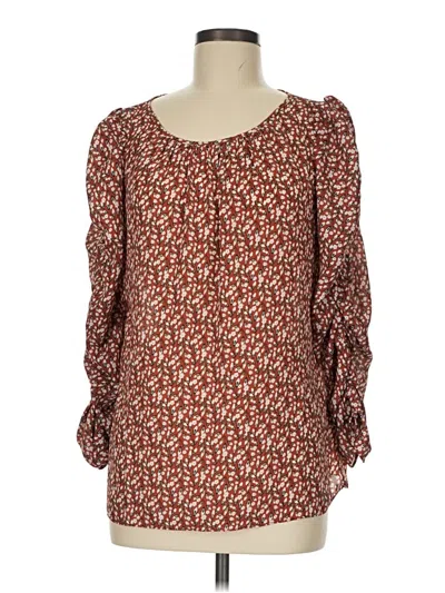 Pre-owned Max Studio 3/4 Sleeve Blouse In Brown