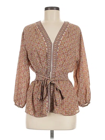 Pre-owned Max Studio 3/4 Sleeve Blouse In Brown