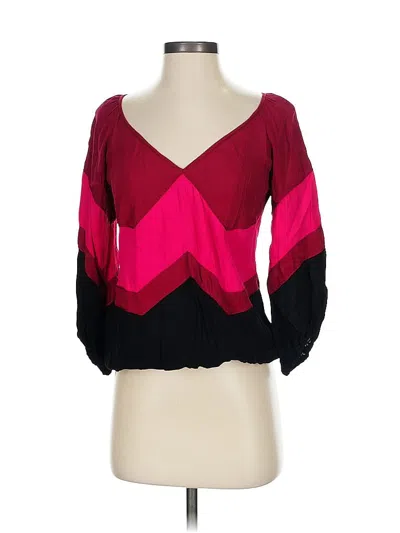 Pre-owned Max Studio 3/4 Sleeve Blouse In Burgundy