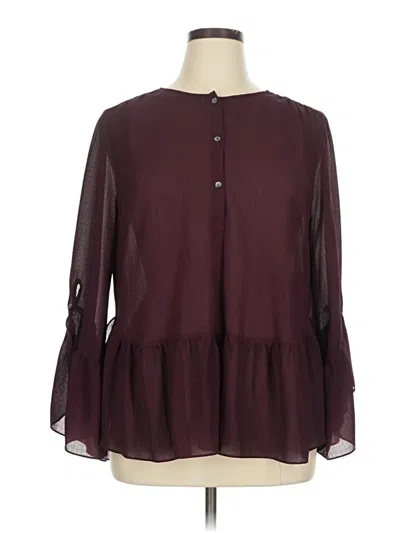 Pre-owned Max Studio 3/4 Sleeve Blouse In Burgundy
