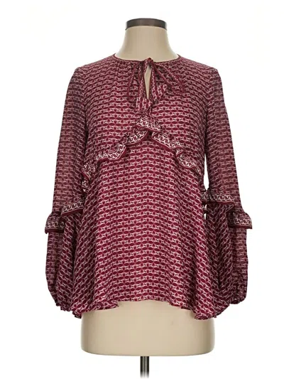 Pre-owned Max Studio 3/4 Sleeve Blouse In Burgundy