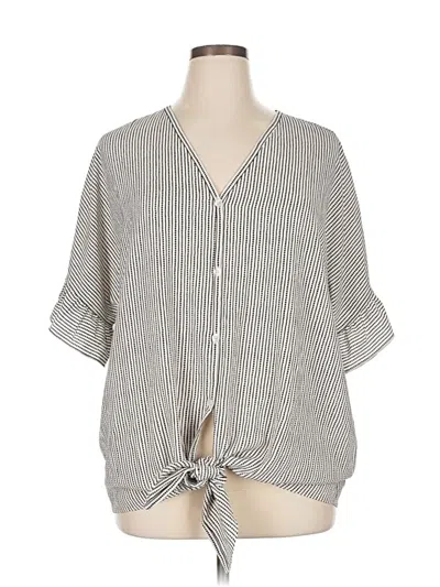 Pre-owned Max Studio 3/4 Sleeve Blouse In Gray