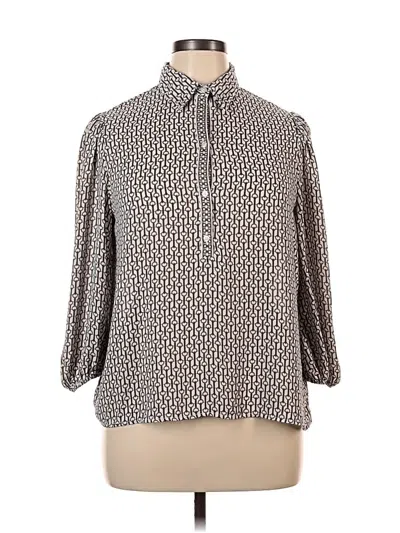 Pre-owned Max Studio 3/4 Sleeve Blouse In Gray