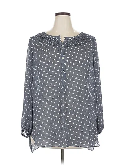 Pre-owned Max Studio 3/4 Sleeve Blouse In Gray