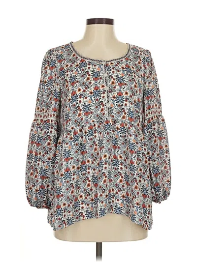 Pre-owned Max Studio 3/4 Sleeve Blouse In Gray