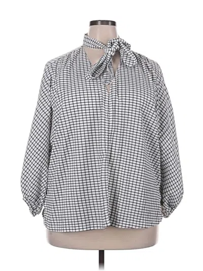 Pre-owned Max Studio 3/4 Sleeve Blouse In Gray