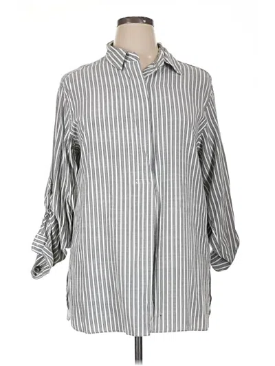 Pre-owned Max Studio 3/4 Sleeve Blouse In Gray