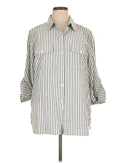 Pre-owned Max Studio 3/4 Sleeve Blouse In Gray