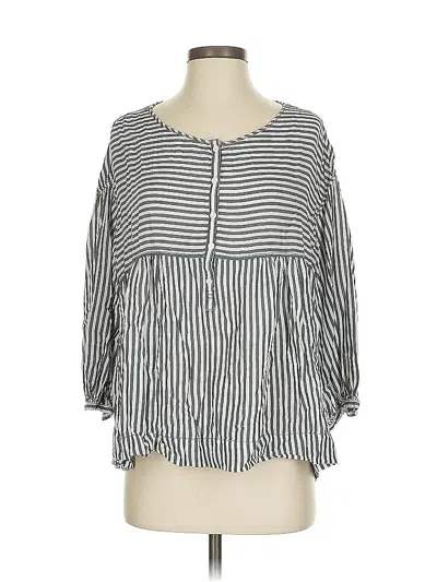 Pre-owned Max Studio 3/4 Sleeve Blouse In Gray