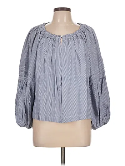 Pre-owned Max Studio 3/4 Sleeve Blouse In Gray