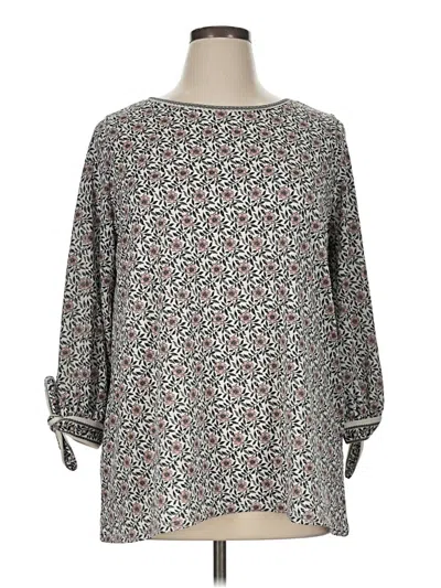 Pre-owned Max Studio 3/4 Sleeve Blouse In Gray