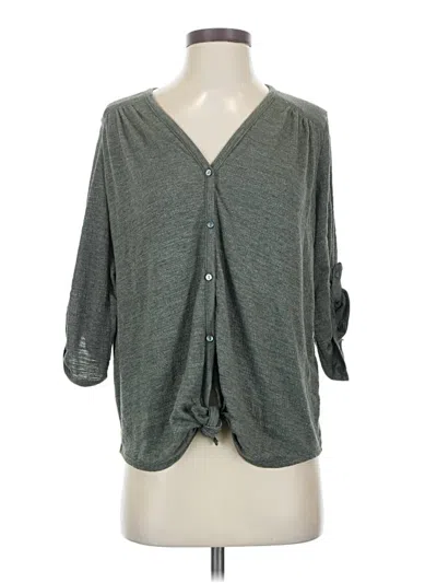Pre-owned Max Studio 3/4 Sleeve Blouse In Gray