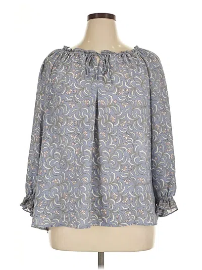 Pre-owned Max Studio 3/4 Sleeve Blouse In Gray