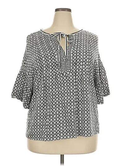Pre-owned Max Studio 3/4 Sleeve Blouse In Gray