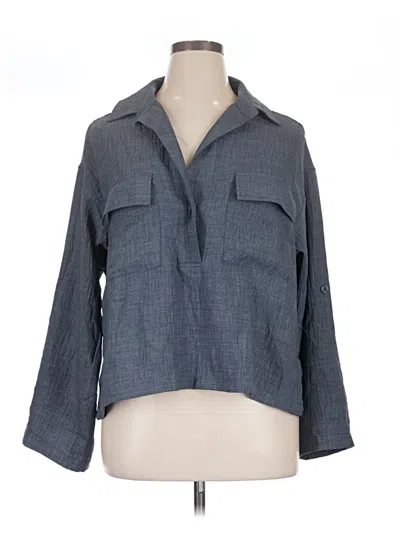 Pre-owned Max Studio 3/4 Sleeve Blouse In Gray