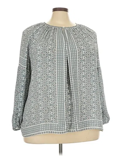 Pre-owned Max Studio 3/4 Sleeve Blouse In Gray