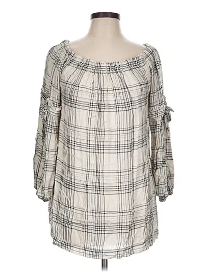 Pre-owned Max Studio 3/4 Sleeve Blouse In Gray