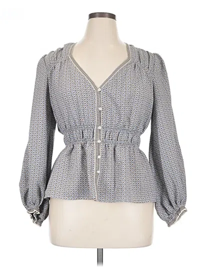 Pre-owned Max Studio 3/4 Sleeve Blouse In Gray