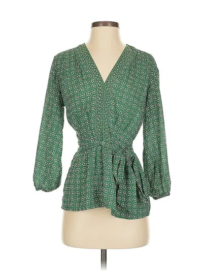 Pre-owned Max Studio 3/4 Sleeve Blouse In Green