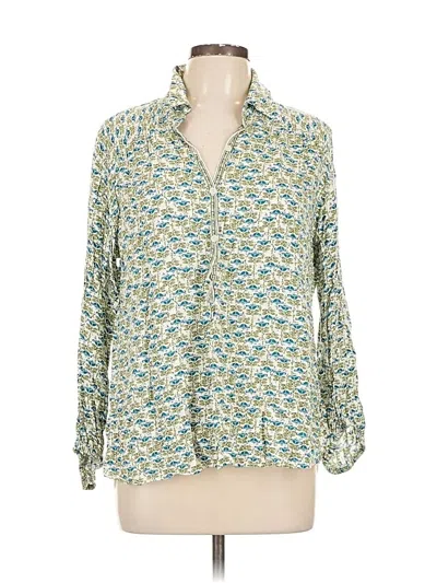 Pre-owned Max Studio 3/4 Sleeve Blouse In Green