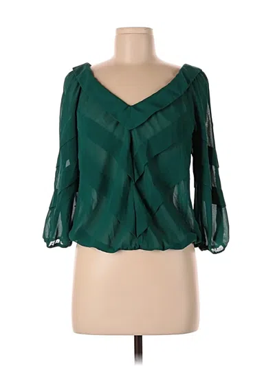 Pre-owned Max Studio 3/4 Sleeve Blouse In Green