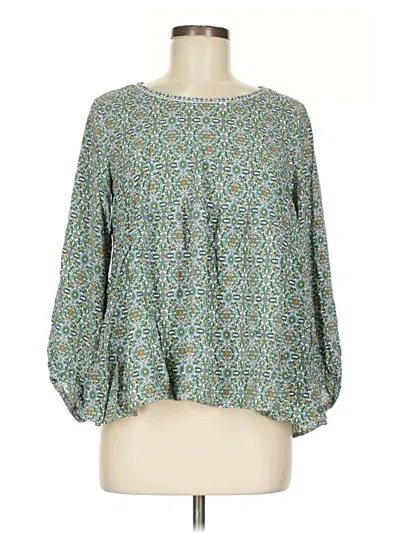 Pre-owned Max Studio 3/4 Sleeve Blouse In Green