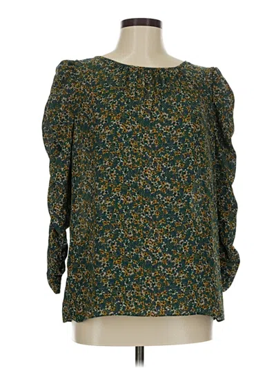 Pre-owned Max Studio 3/4 Sleeve Blouse In Green