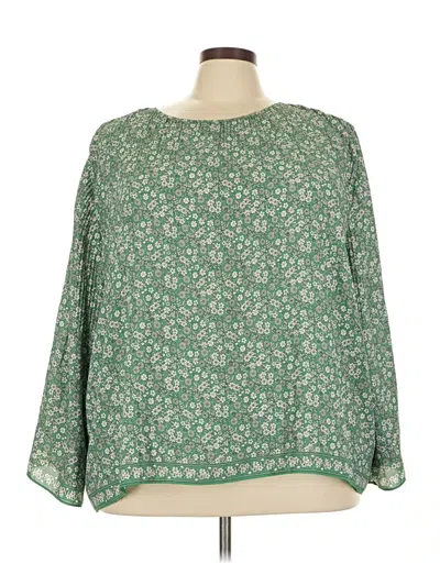 Pre-owned Max Studio 3/4 Sleeve Blouse In Green