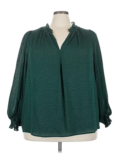 Max Studio 3/4 Sleeve Blouse In Green