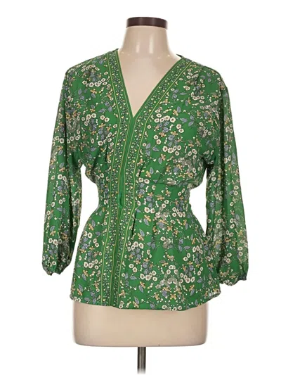 Pre-owned Max Studio 3/4 Sleeve Blouse In Green
