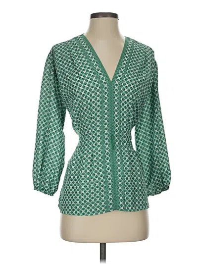 Pre-owned Max Studio 3/4 Sleeve Blouse In Green