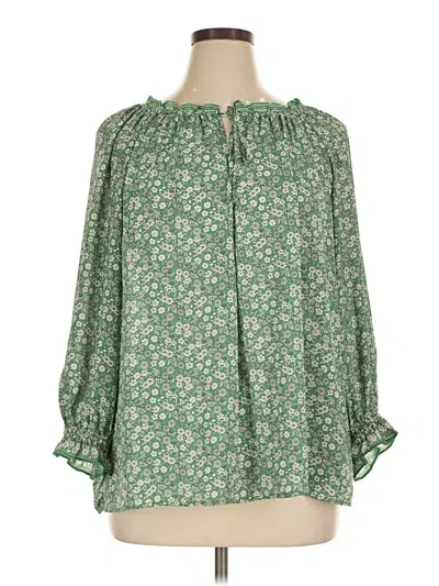 Pre-owned Max Studio 3/4 Sleeve Blouse In Green
